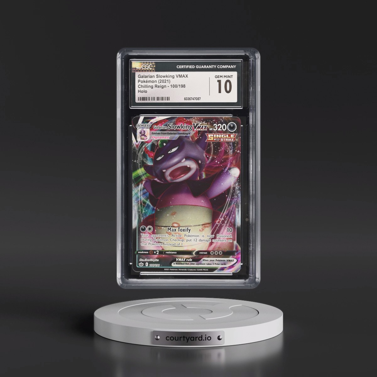 2021 Chilling Reign #100/198 Galarian Slowking VMAX - Holo (CGC 10 GEM MINT)