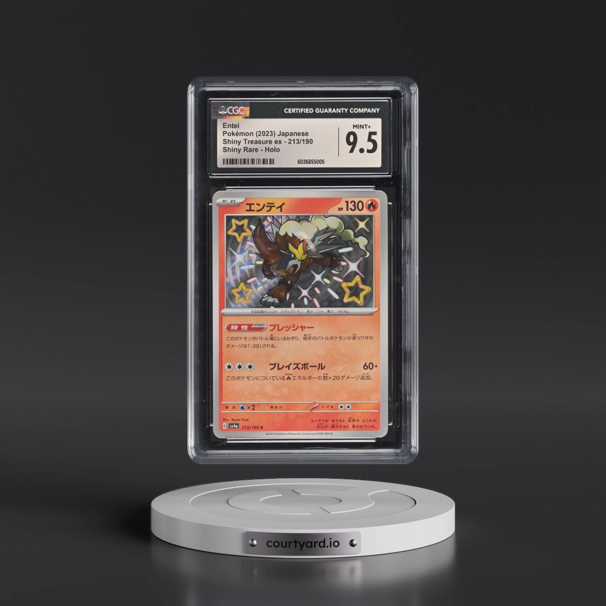 2023 Shiny Treasure ex #213/190 Entei - Shiny Rare Holo (CGC 9.5 MINT+)
