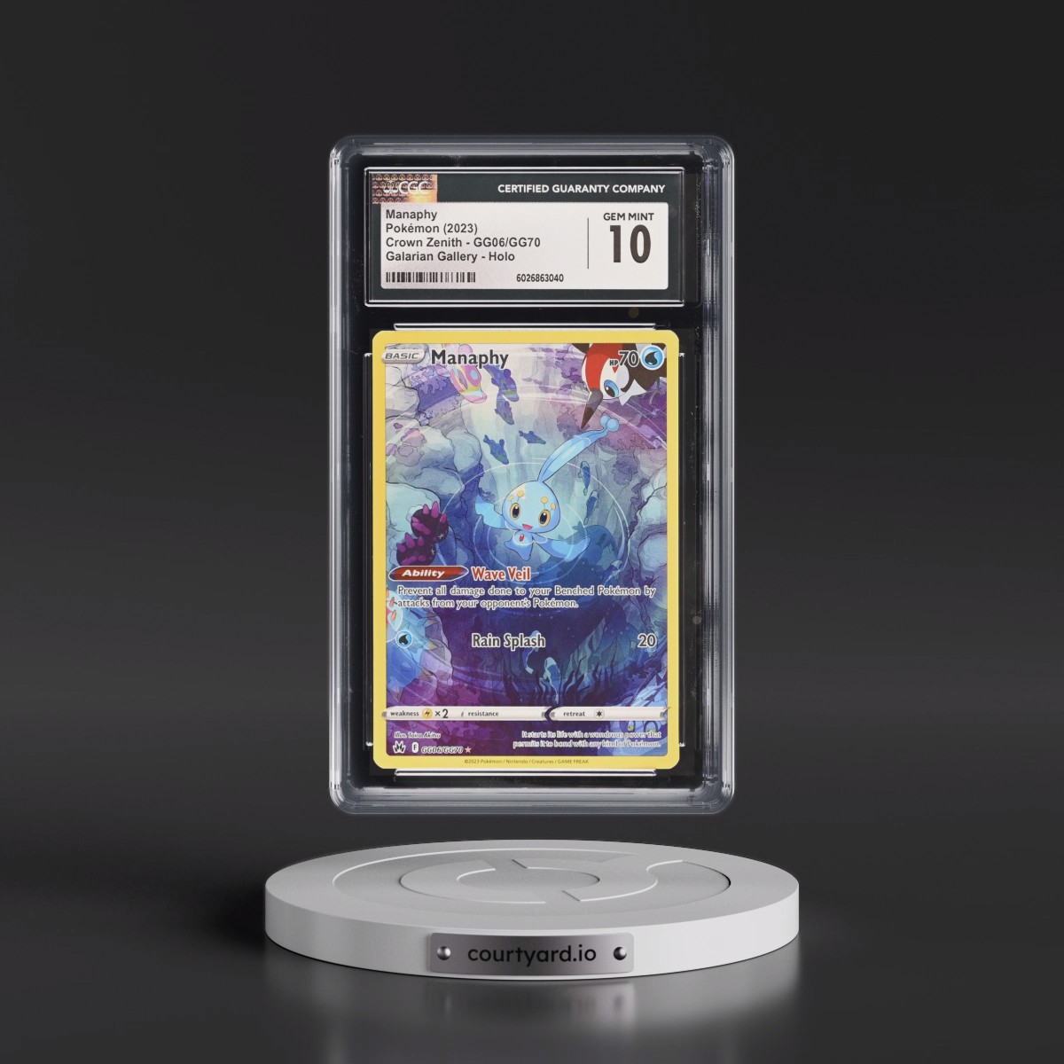 2023 Crown Zenith #GG06/GG70 Manaphy - Galarian Gallery Holo (CGC 10 GEM MINT)