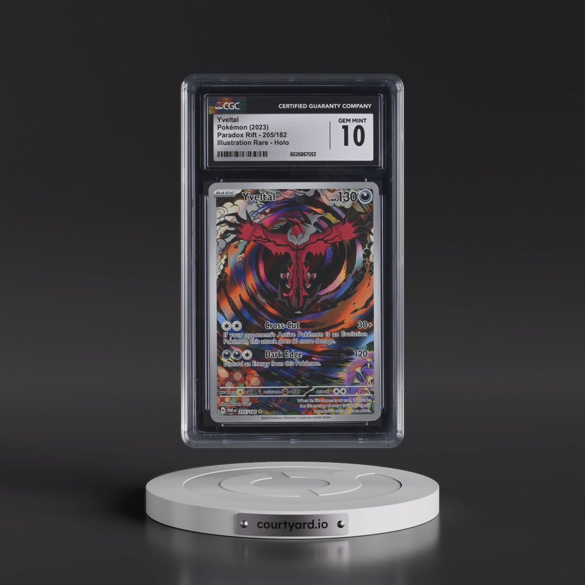 2023 Paradox Rift - PAR EN #205/182 Yveltal - Illustration Rare Holo (CGC 10 GEM MINT)
