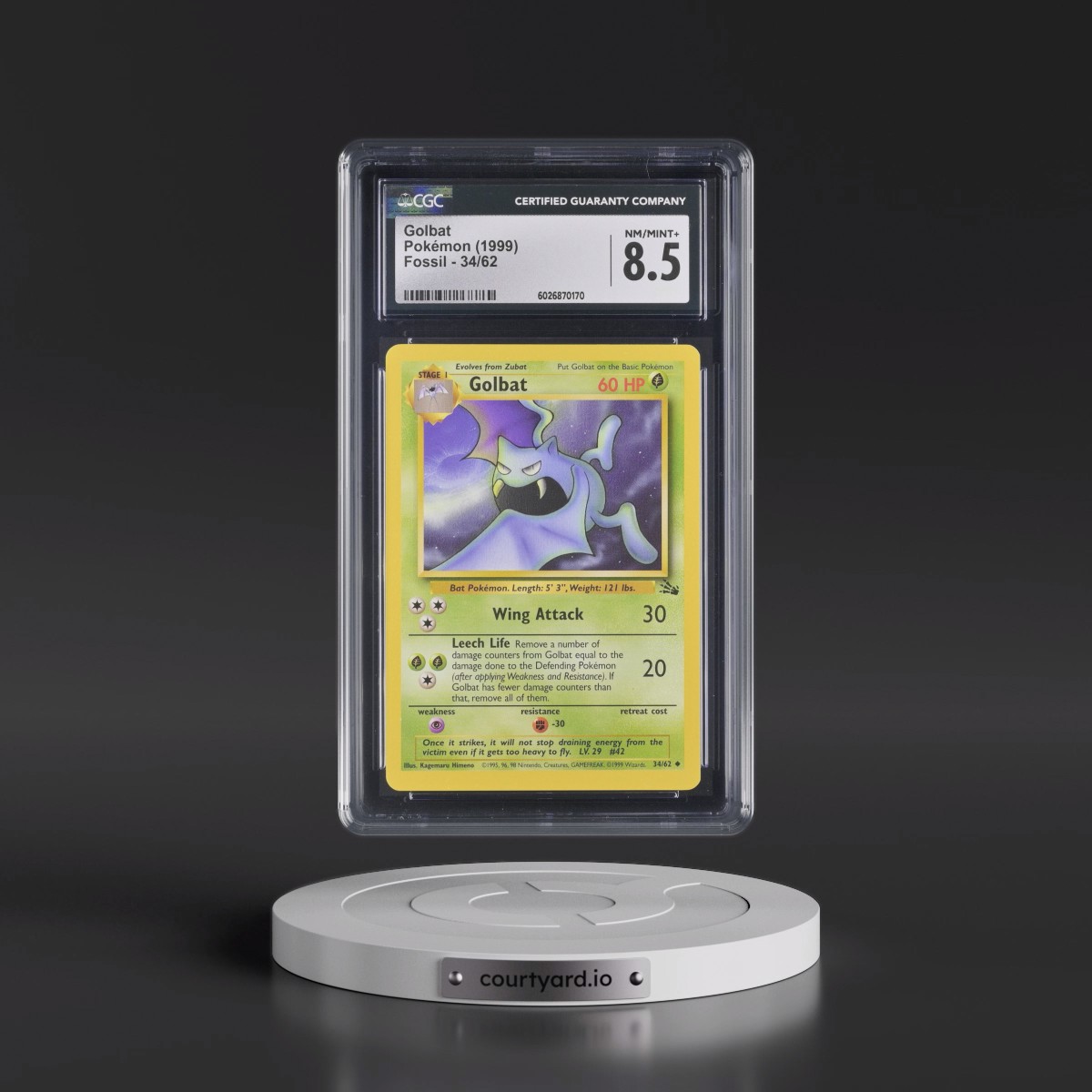 1999 Fossil #34/62 Golbat (CGC 8.5 NM-MT+)