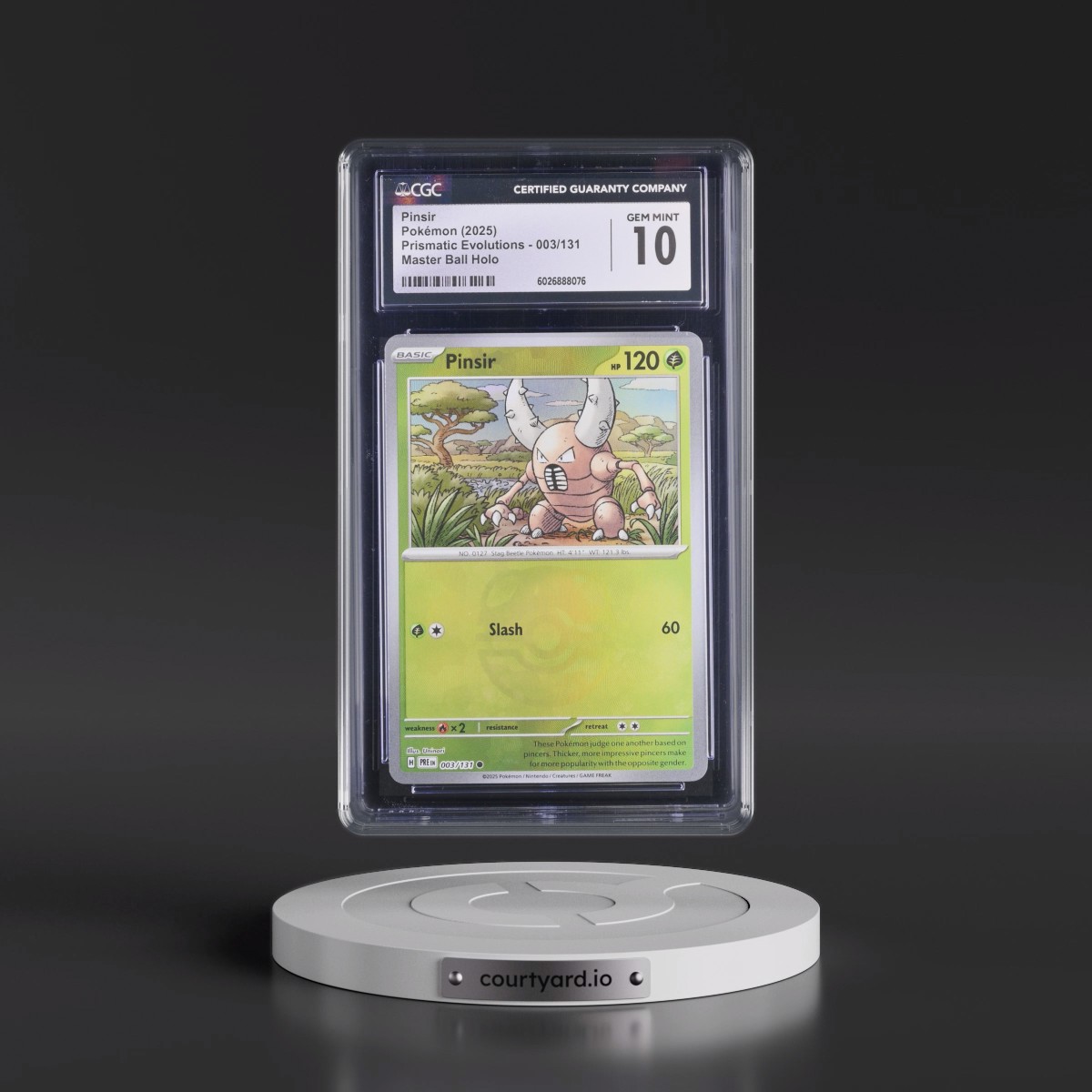 2025 Prismatic Evolutions - PRE EN #003/131 Pinsir - Master Ball Holo (CGC 10 GEM MINT)
