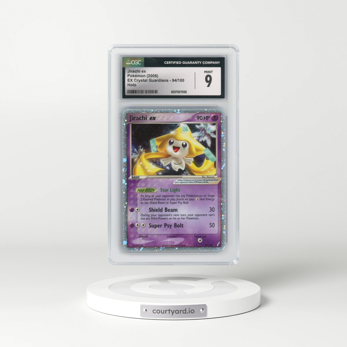 2006 EX Crystal Guardians #94/100 Jirachi ex - Holo (CGC 9 MINT)