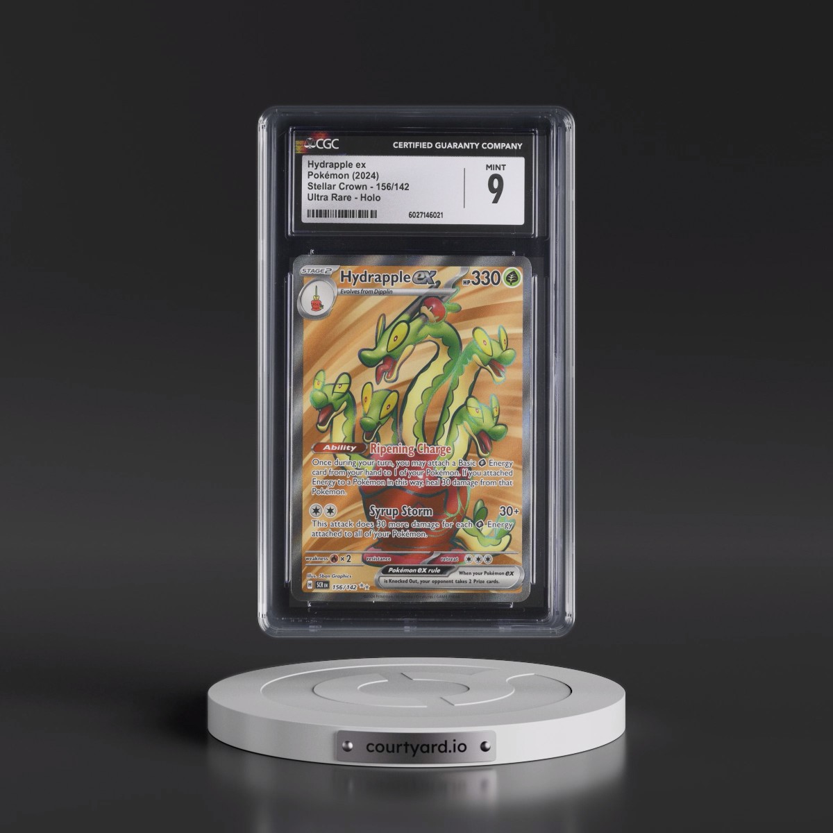 2024 Stellar Crown - SCR EN #156/142 Hydrapple ex - Ultra Rare Holo (CGC 9 MINT)
