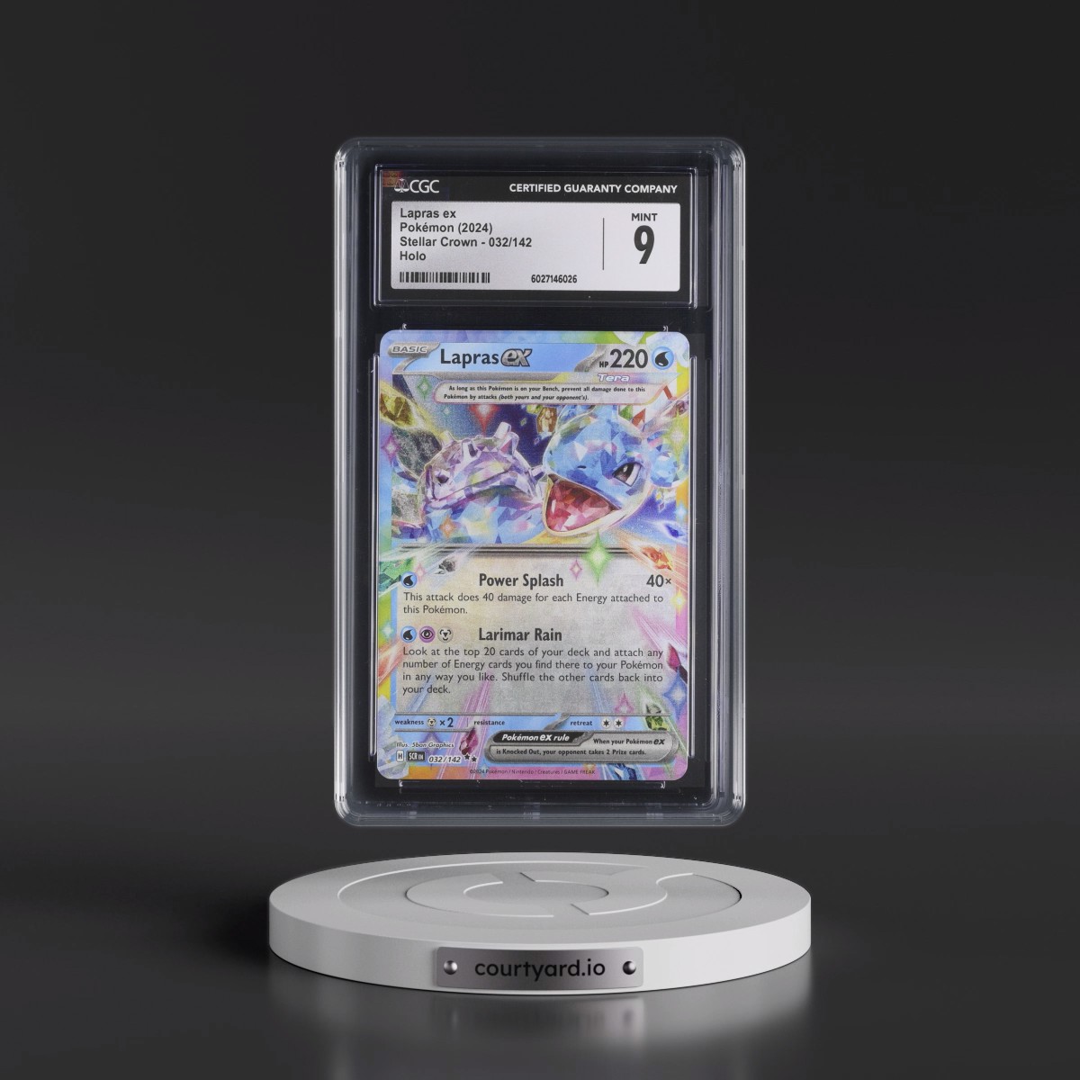 2024 Stellar Crown - SCR EN #032/142 Lapras ex - Holo (CGC 9 MINT)