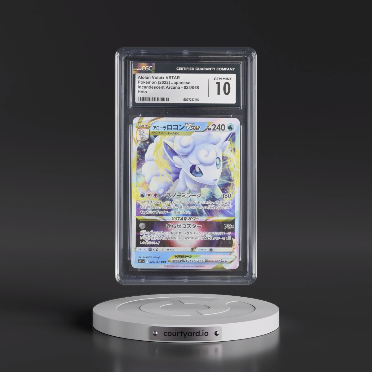 2022 Incandescent Arcana #023/068 Alolan Vulpix VSTAR - Holo (CGC 10 GEM MINT)