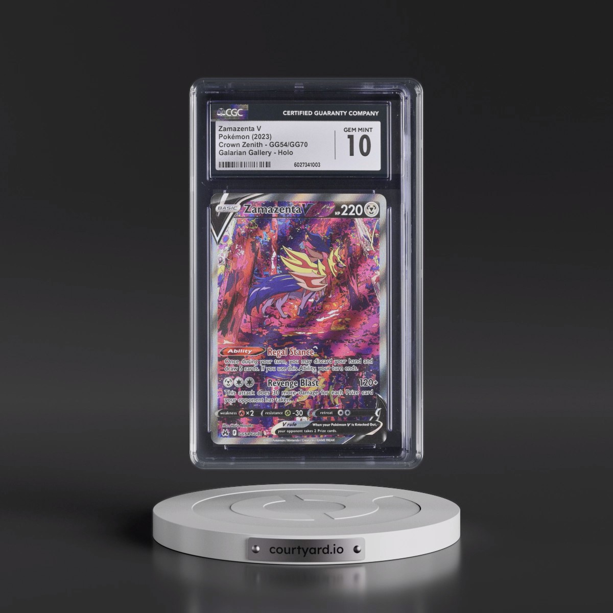 2023 Crown Zenith #GG54/GG70 Zamazenta V - Galarian Gallery Holo (CGC 10 GEM MINT)