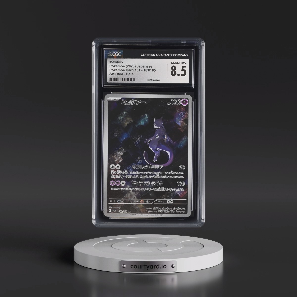 2023 Pokémon Card 151 #183/165 Mewtwo - Art Rare Holo (CGC 8.5 NM-MT+)