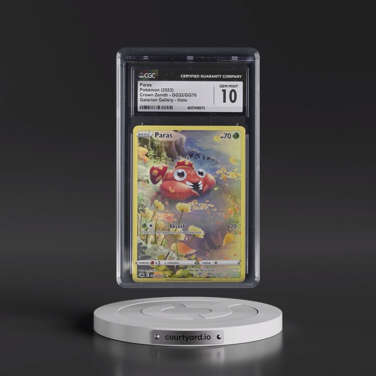 2023 Crown Zenith #GG32/GG70 Paras - Galarian Gallery Holo (CGC 10 GEM MINT)