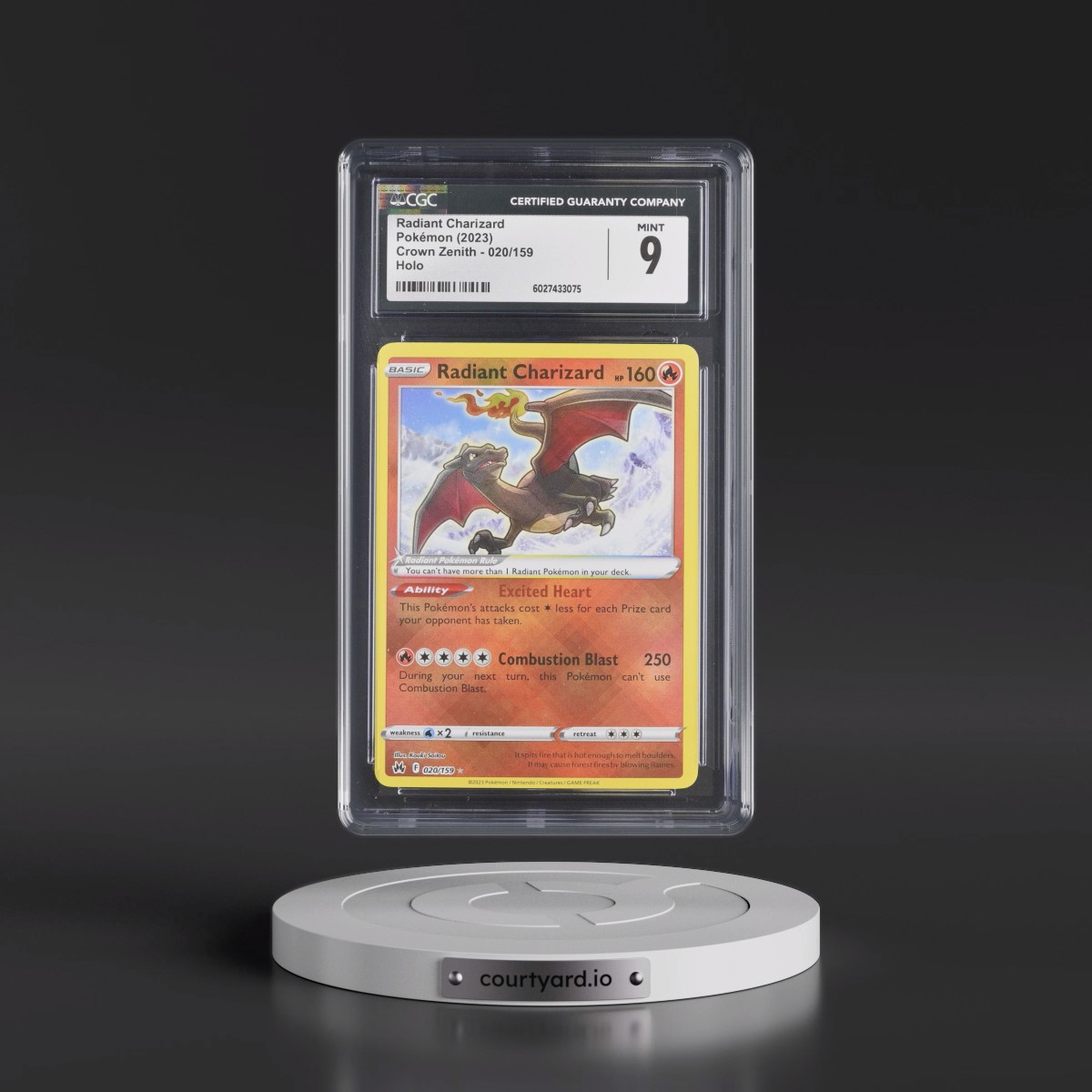 2023 Crown Zenith #020/159 Radiant Charizard - Holo (CGC 9 MINT)