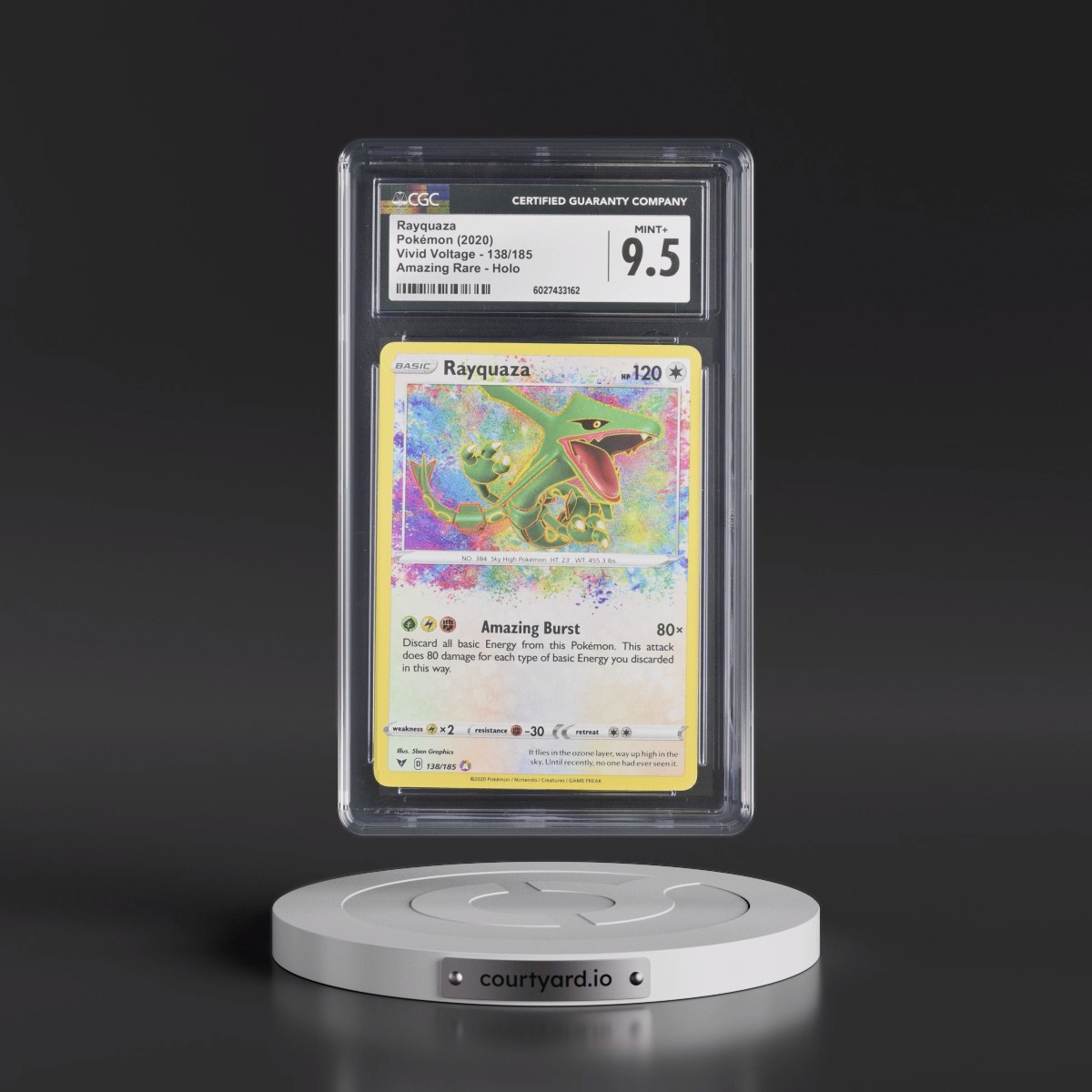 2020 Vivid Voltage Rayquaza - Amazing Rare Holo #138/185 CGC 9.5