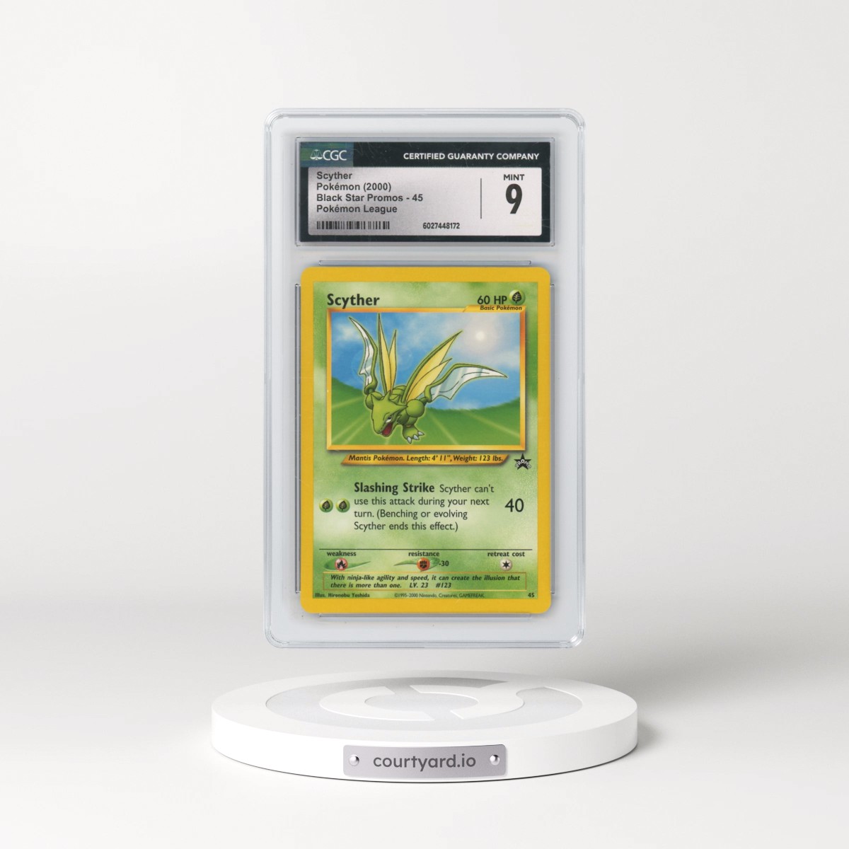 1999 Black Star Promos #45 Scyther - Pokémon League (CGC 9 MINT)