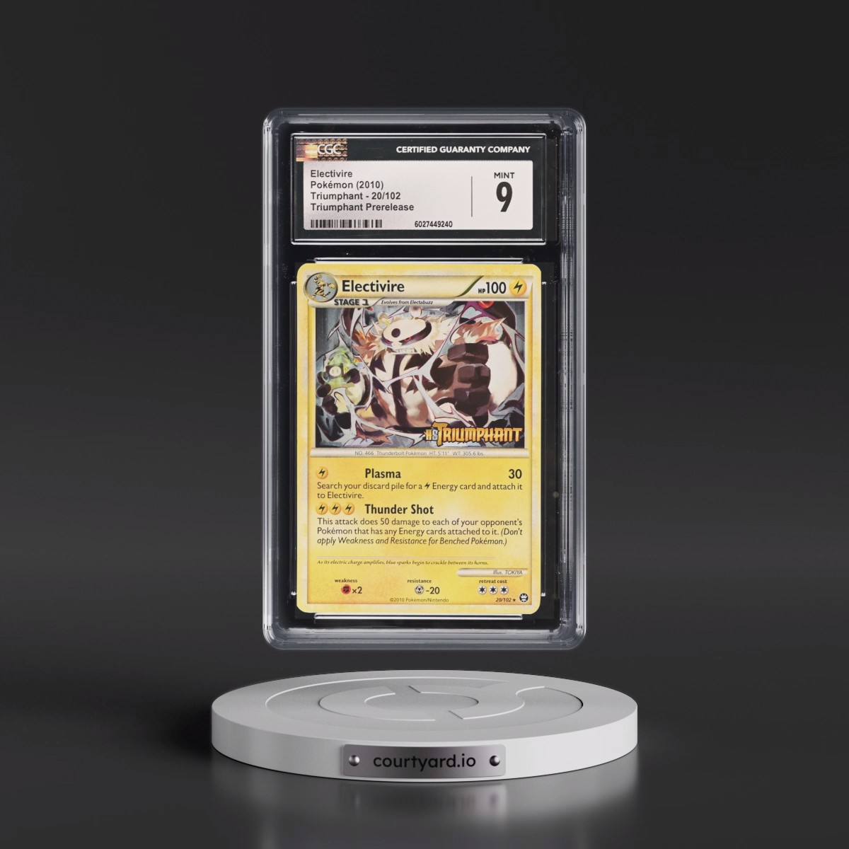 2010 Triumphant #20/102 Electivire - Triumphant Prerelease (CGC 9 MINT)