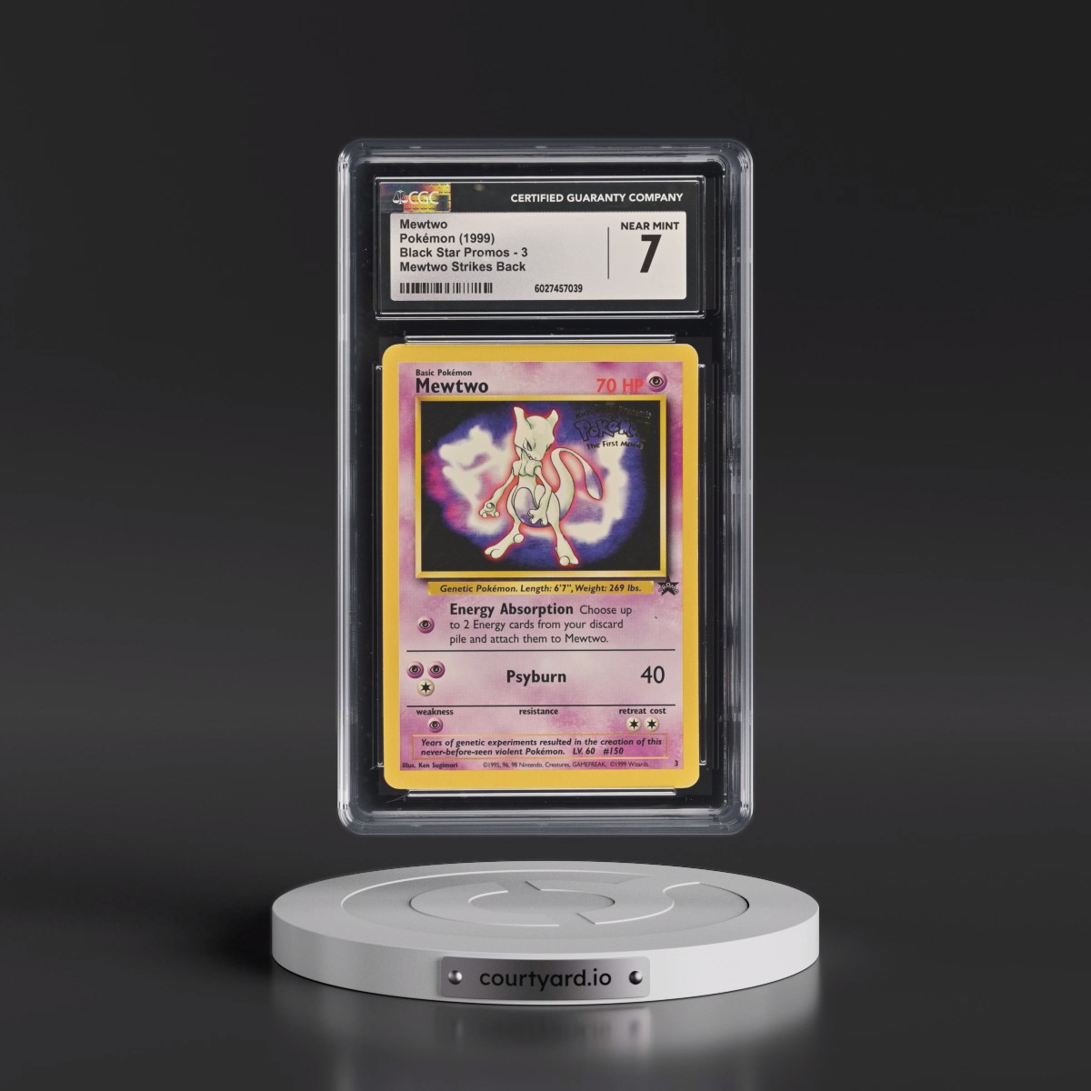 1999 Black Star Promos #3 Mewtwo - Mewtwo Strikes Back (CGC 7 NM)