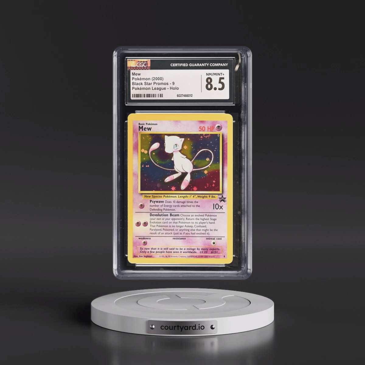 1999 Black Star Promos #9 Mew - Pokémon League (Holo) (CGC 8.5 NM-MT+)