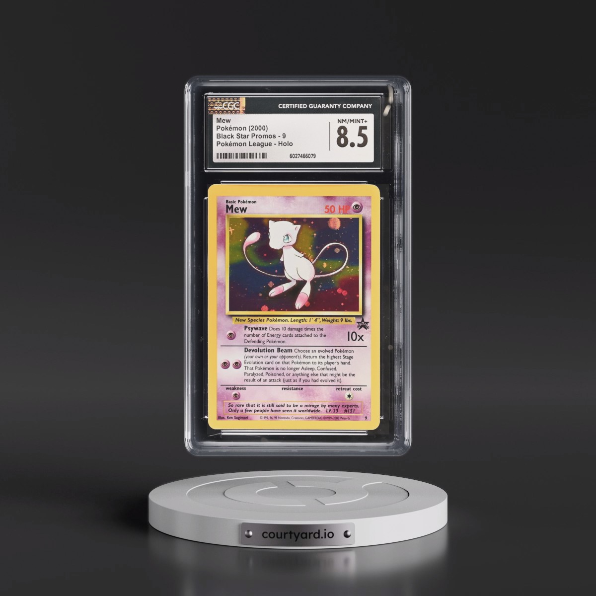 1999 Black Star Promos #9 Mew - Pokémon League (Holo) (CGC 8.5 NM-MT+)