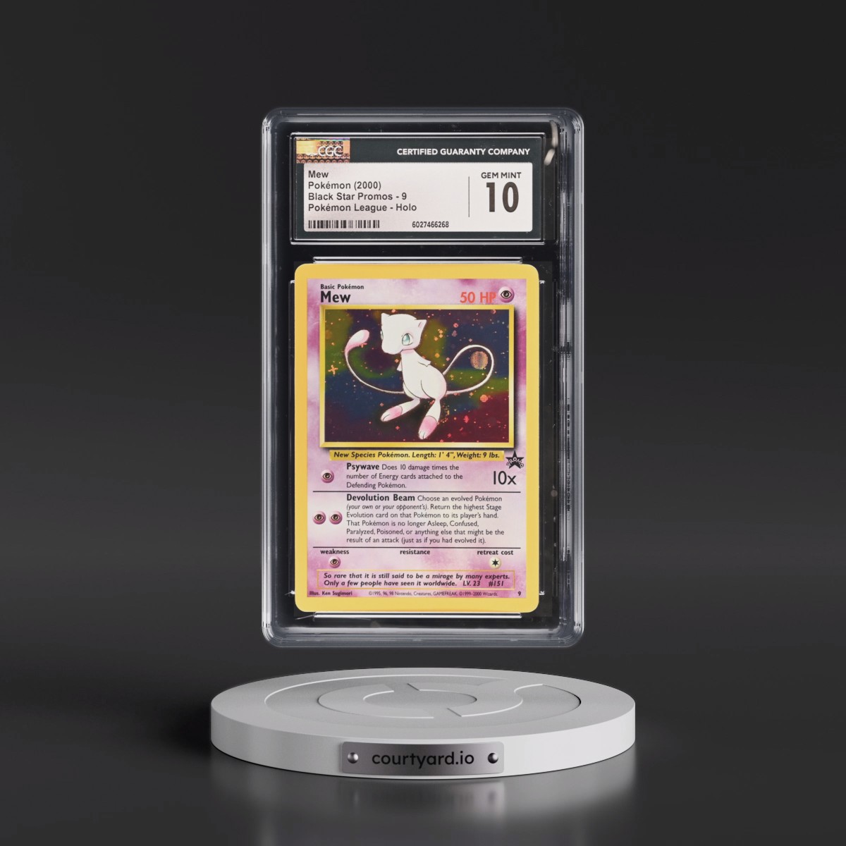 1999 Black Star Promos #9 Mew - Pokémon League (Holo) (CGC 10 GEM MINT)
