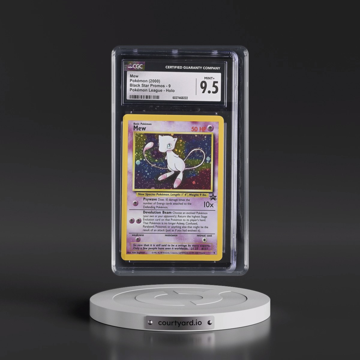 1999 Black Star Promos #9 Mew - Pokémon League (Holo) (CGC 9.5 MINT+)