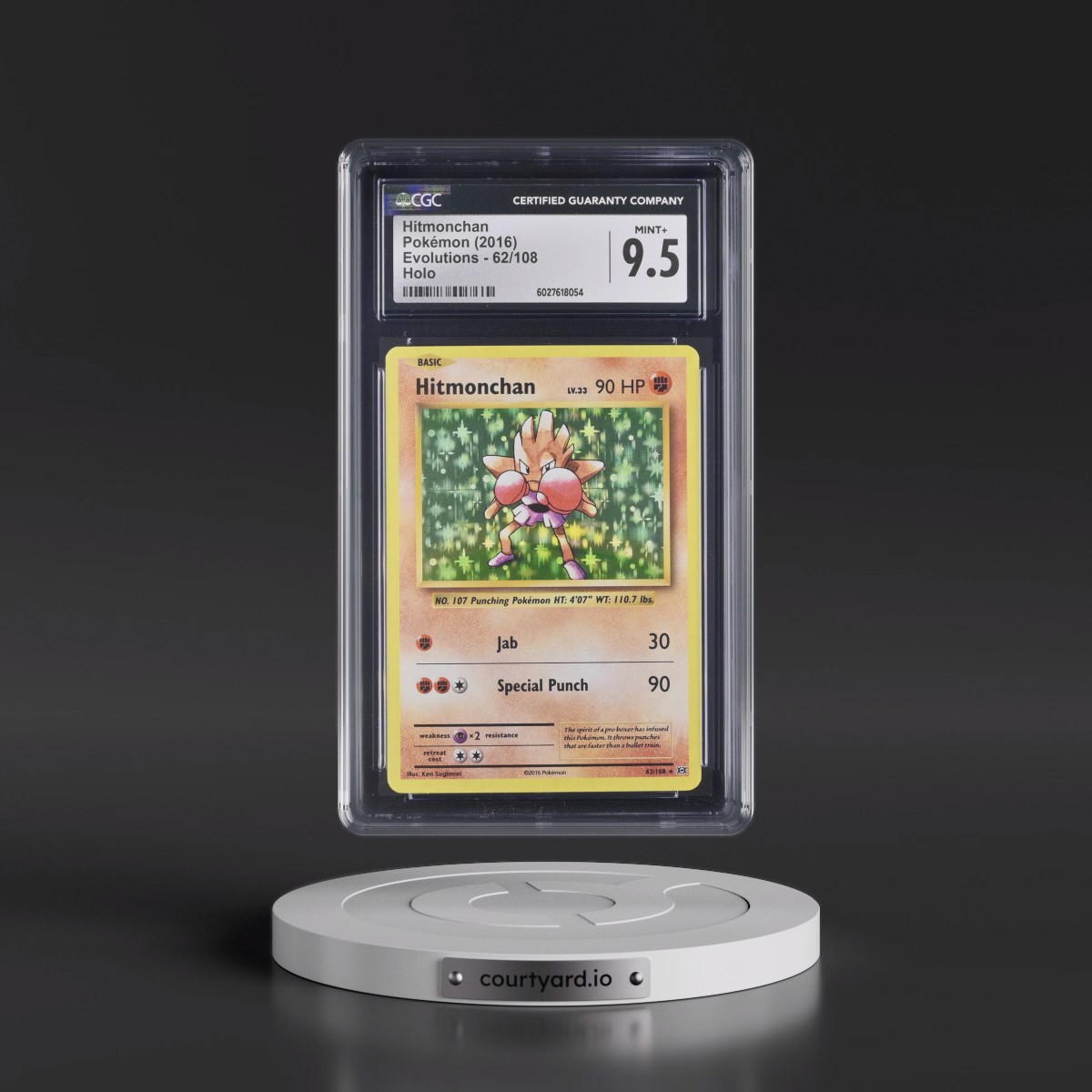 2016 Evolutions #62/108 Hitmonchan - Holo (CGC 9.5 MINT+)