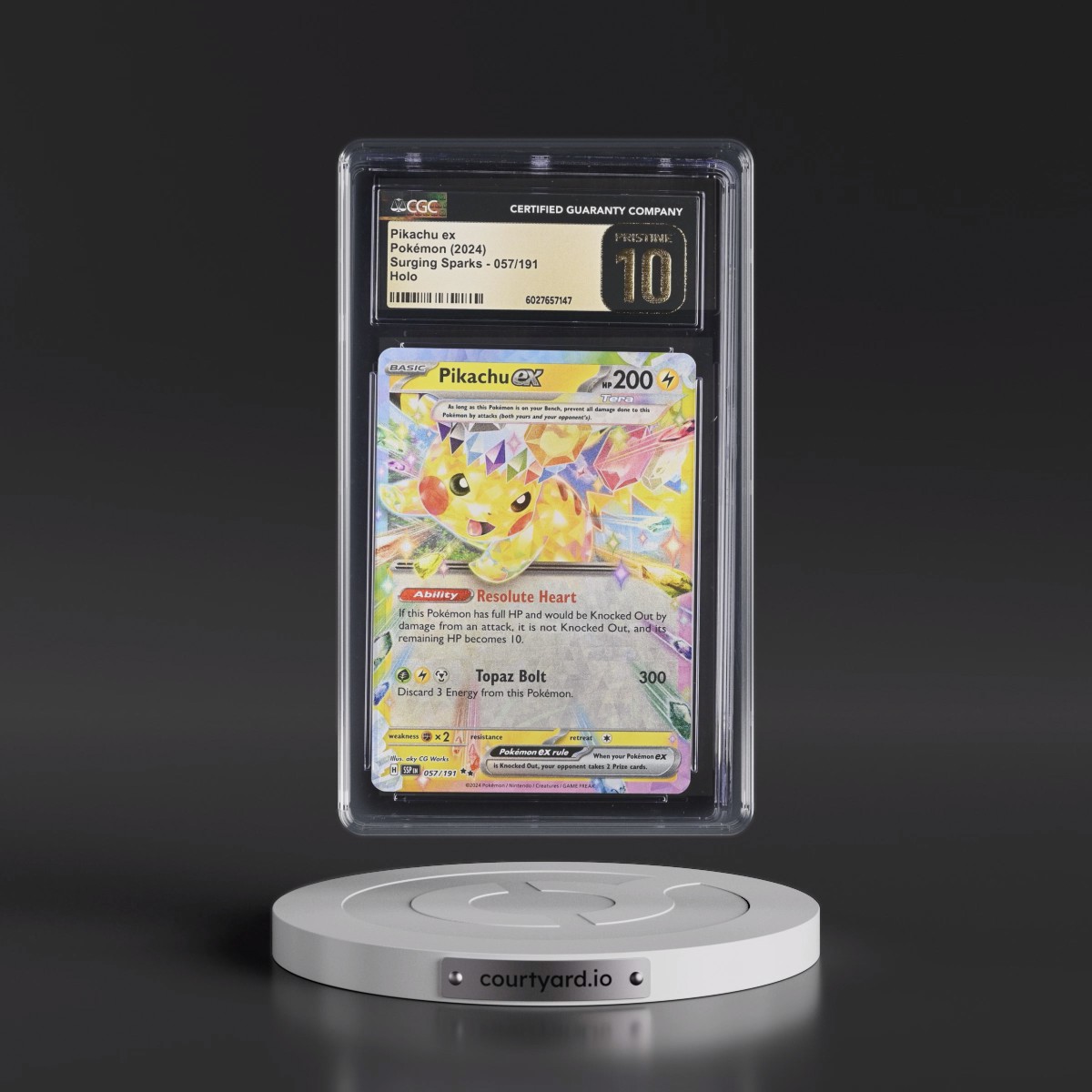 2024 Surging Sparks - SSP EN #057/191 Pikachu ex - Holo (CGC 10 PRISTINE)