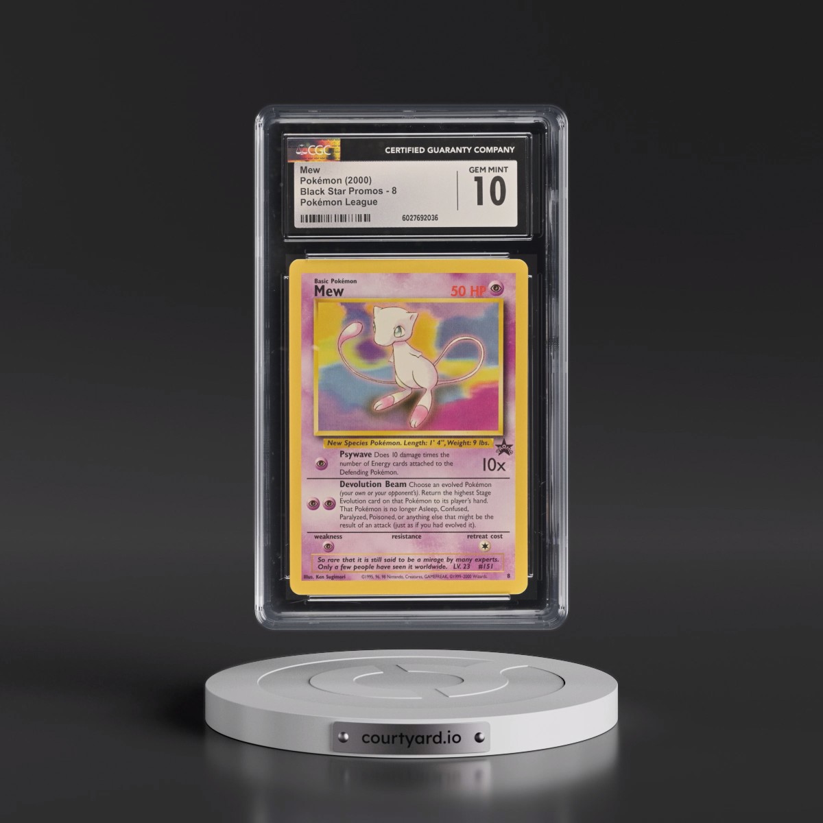 1999 Black Star Promos #8 Mew - Pokémon League (CGC 10 GEM MINT)
