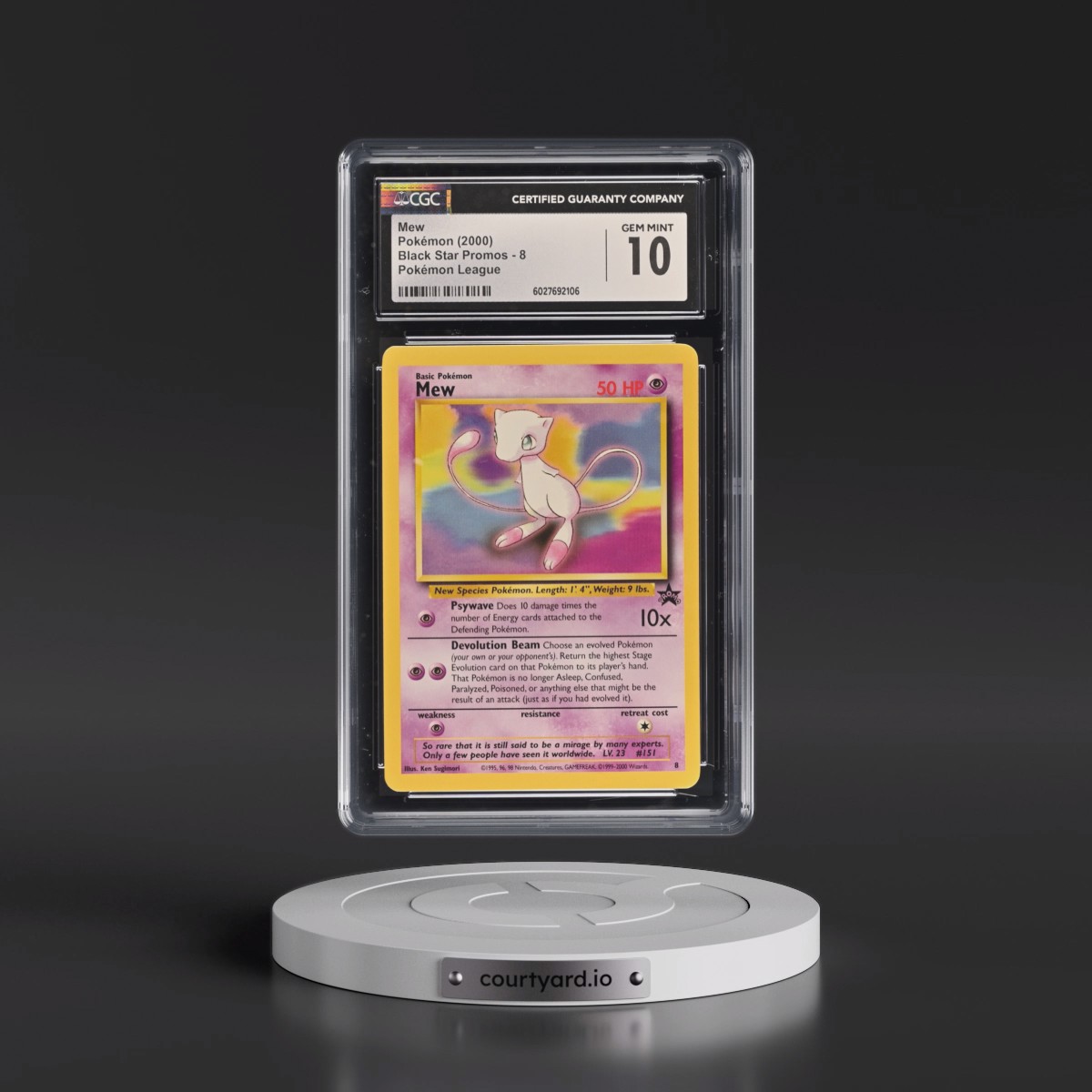 1999 Black Star Promos #8 Mew - Pokémon League (CGC 10 GEM MINT)