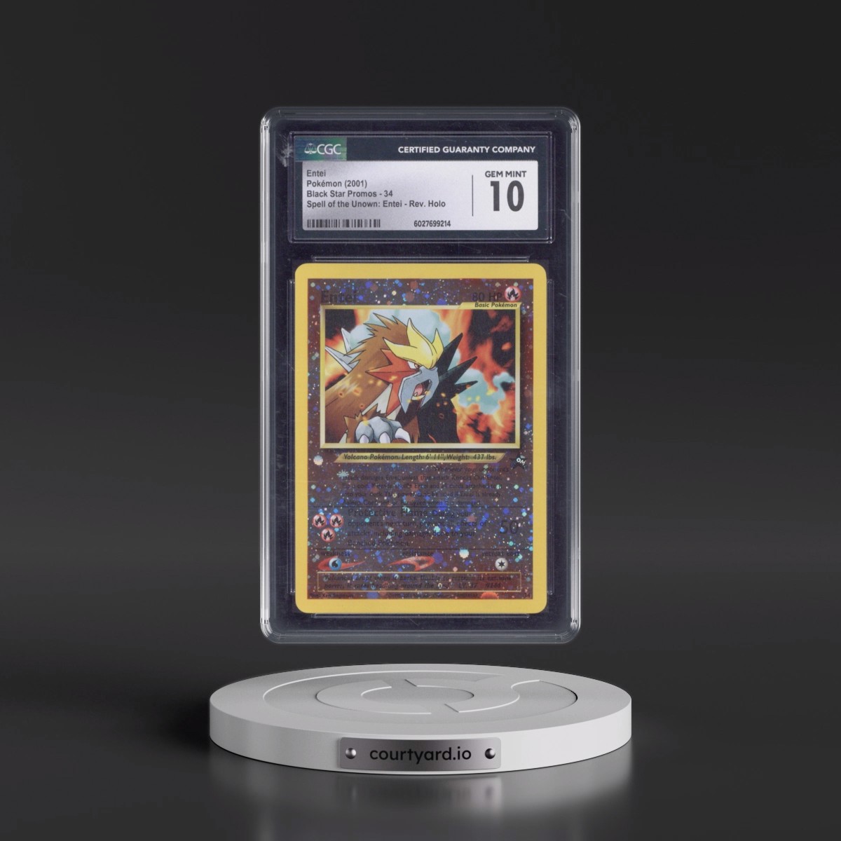 1999 Black Star Promos #34 Entei - Reverse Holo Spell of the Unown: Entei () (CGC 10 GEM MINT)
