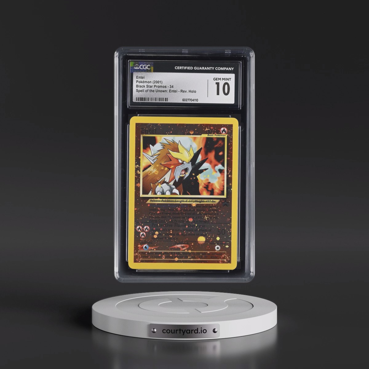 1999 Black Star Promos #34 Entei - Reverse Holo Spell of the Unown: Entei () (CGC 10 GEM MINT)
