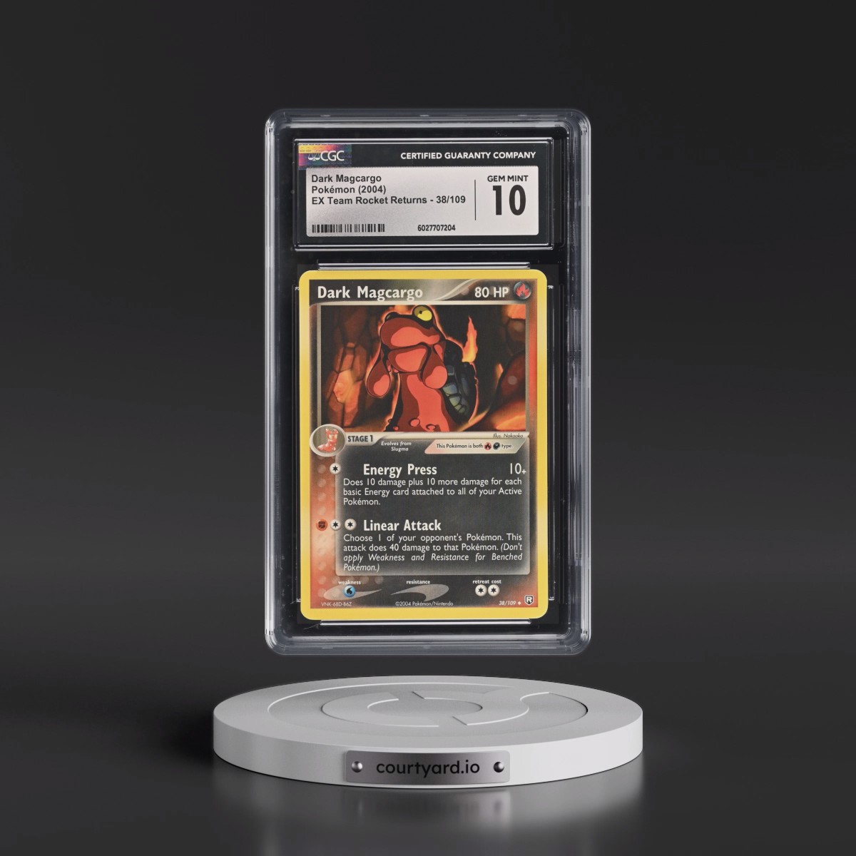 2004 EX Team Rocket Returns #38/109 Dark Magcargo (CGC 10 GEM MINT)