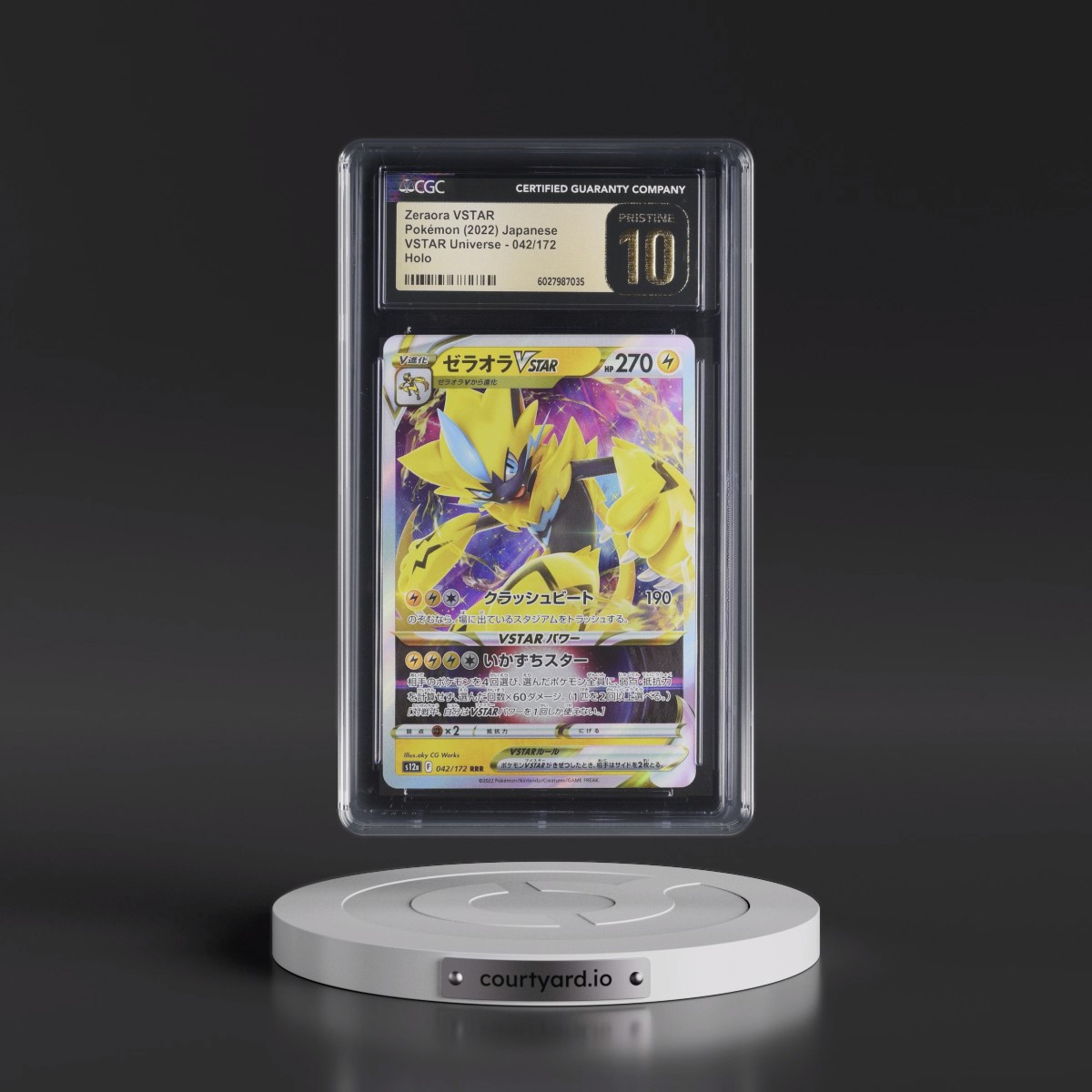 2022 VSTAR Universe #042/172 Zeraora VSTAR - Holo (CGC 10 PRISTINE)