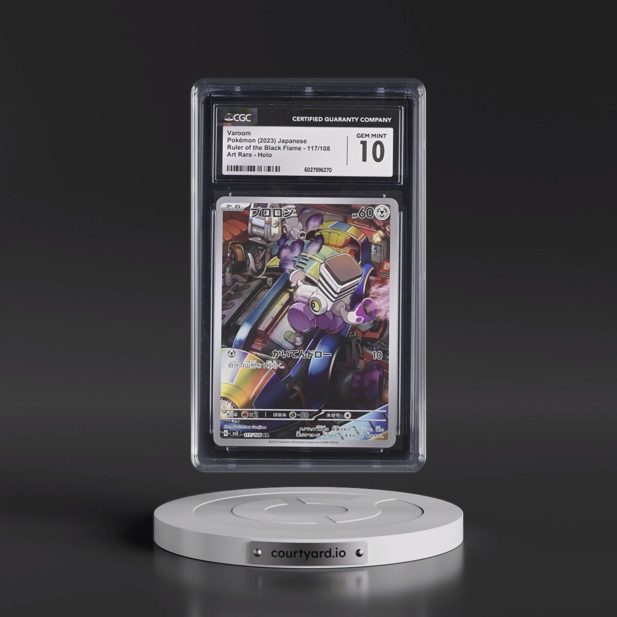 2023 Pokémon SV3-Ruler of the Black Flame #117 Varoom - Art Rare (CGC 10 GEM MINT)