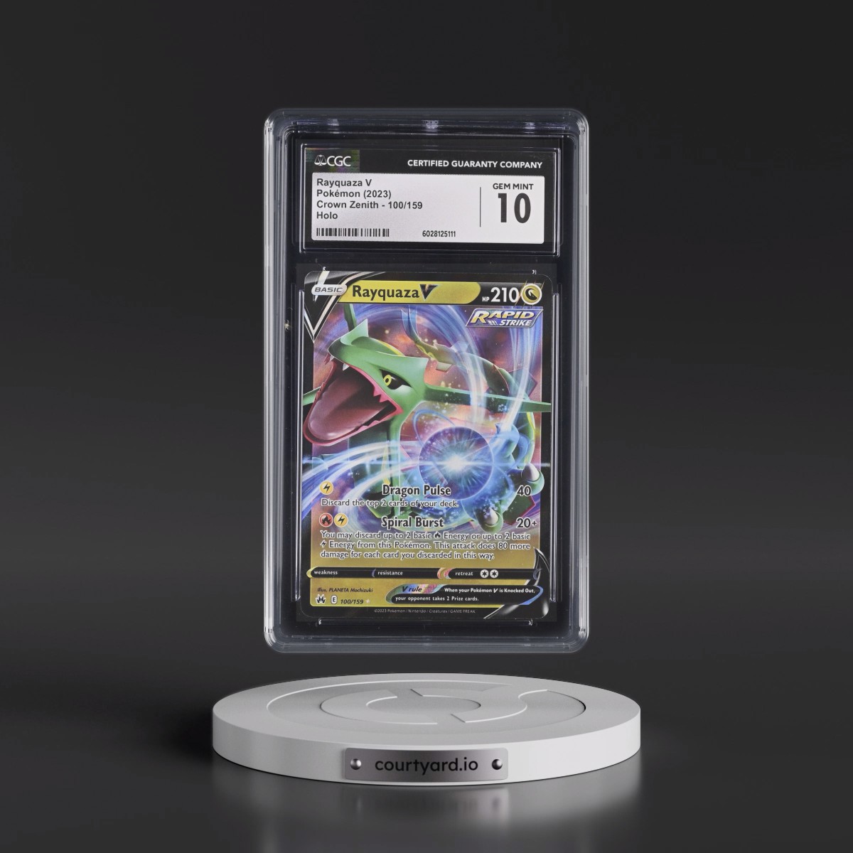 2023 Crown Zenith #100/159 Rayquaza V - Holo (CGC 10 GEM MINT)