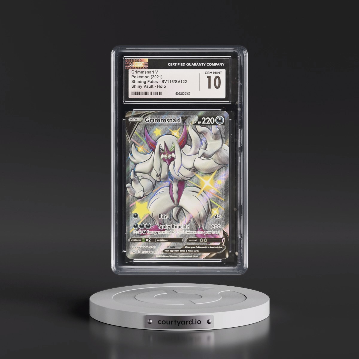 2021 Shining Fates #SV116/SV122 Grimmsnarl V - Shiny Vault Holo (CGC 10 GEM MINT)