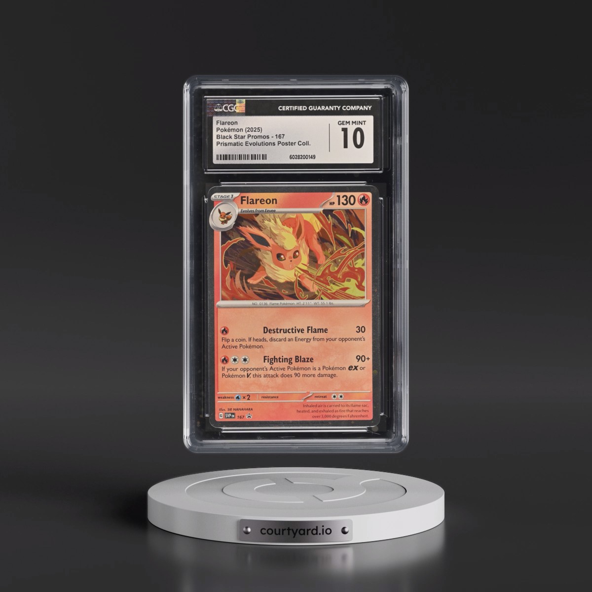 2023 Black Star Promos - Scarlet & Violet SVP EN #167 Flareon - Prismatic Evolutions Poster Collection (Cosmos Holo) (CGC 10 GEM MINT)