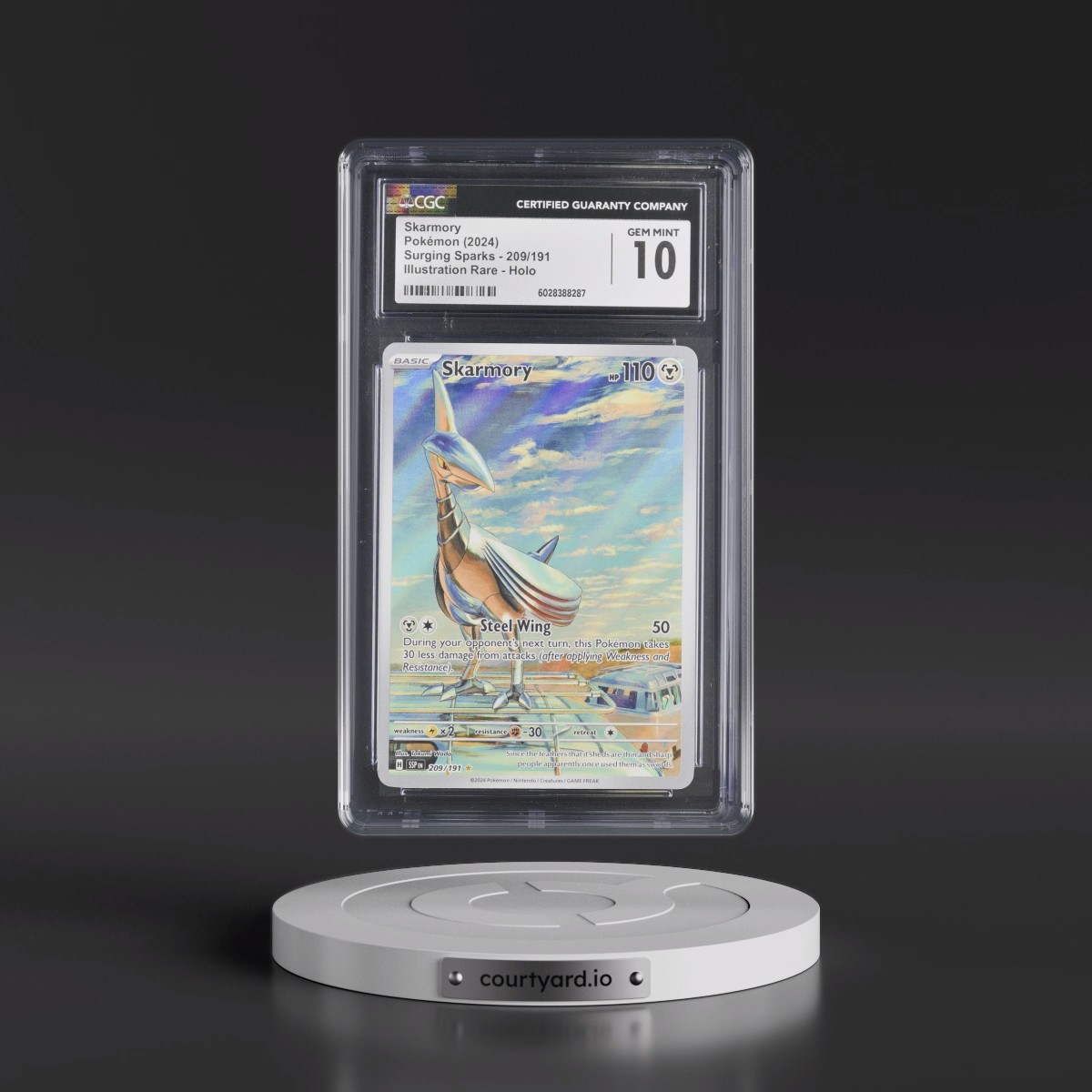 2024 Pokémon Ssp EN-Surging Sparks #209 Skarmory - Illustration Rare (CGC 10 GEM MINT)