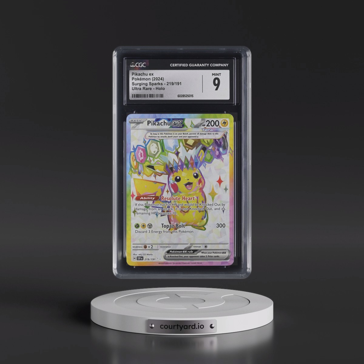 2024 Surging Sparks - SSP EN #219/191 Pikachu ex - Ultra Rare Holo (CGC 9 MINT)