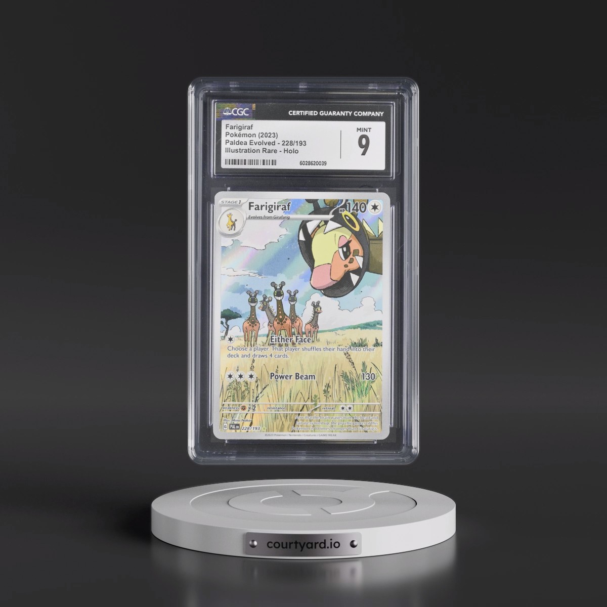2023 Paldea Evolved - PAL EN #228/193 Farigiraf - Illustration Rare Holo (CGC 9 MINT)