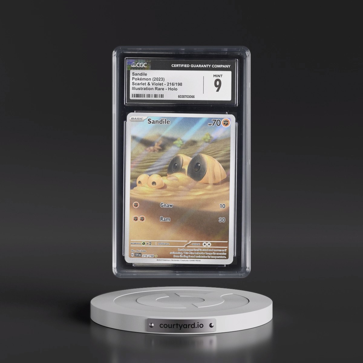 2023 Scarlet & Violet #216/198 Sandile - Illustration Rare Holo (CGC 9 MINT)