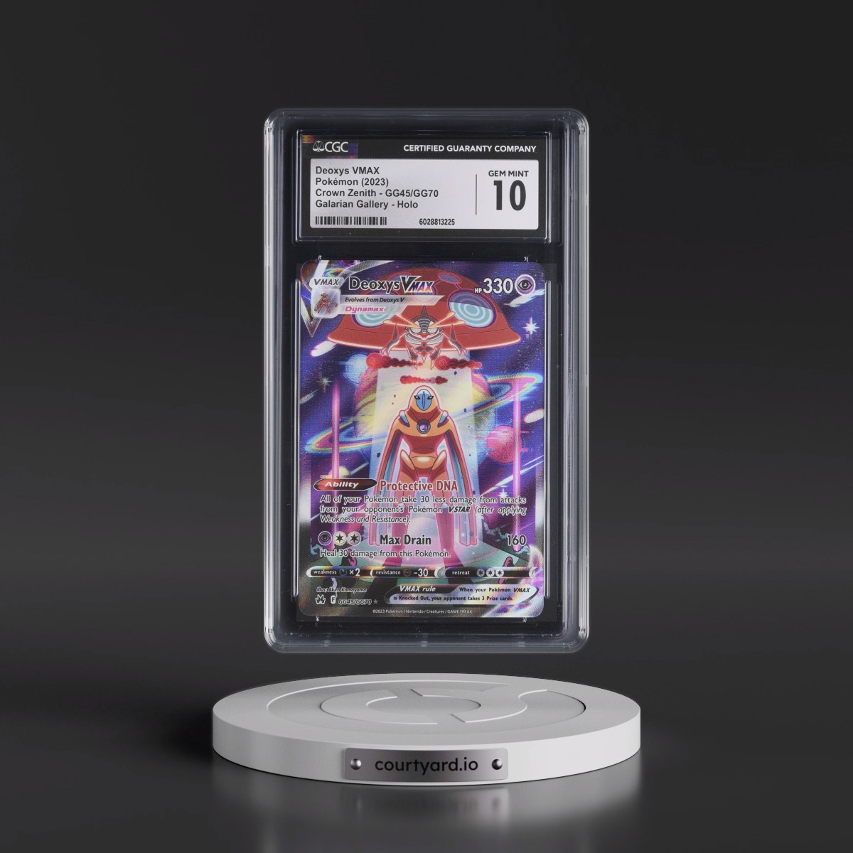 2023 Crown Zenith #GG45/GG70 Deoxys VMAX - Galarian Gallery Holo (CGC 10 GEM MINT)