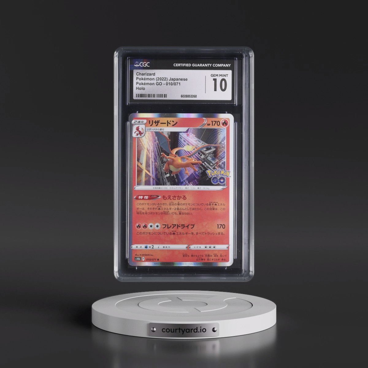 2022 Pokémon GO #010/071 Charizard - Holo (CGC 10 GEM MINT)