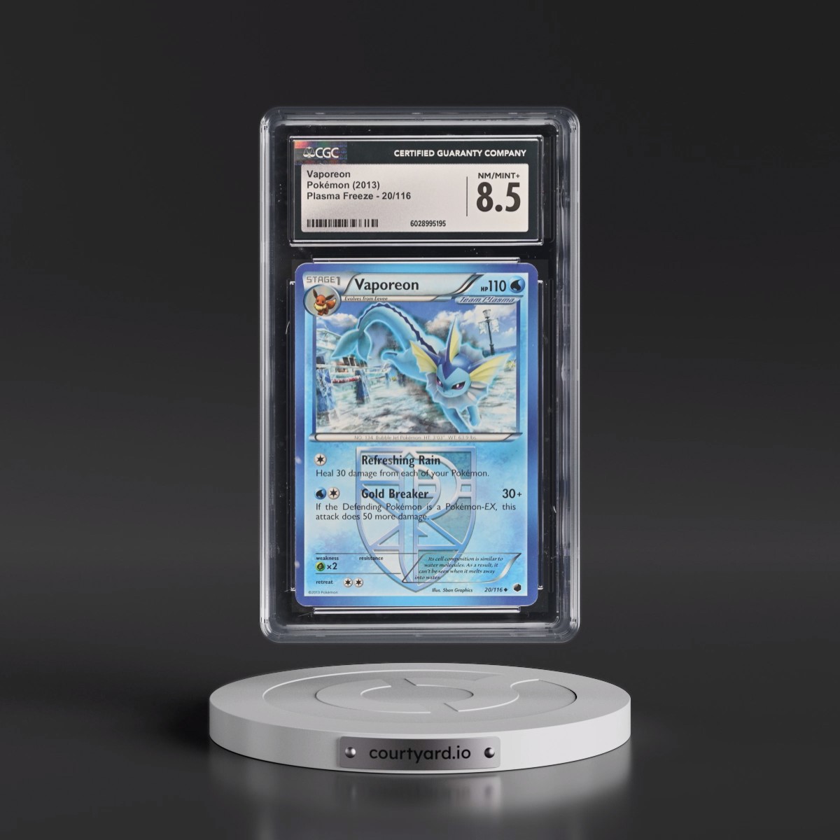 2013 Plasma Freeze #20/116 Vaporeon (CGC 8.5 NM-MT+)