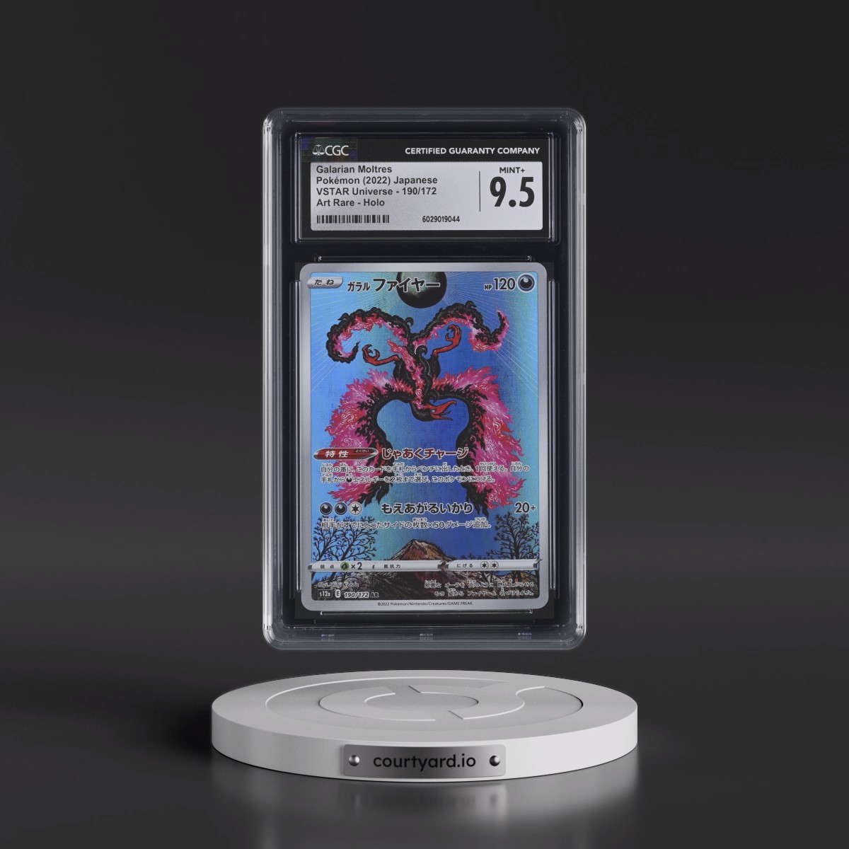 2022 VSTAR Universe #190/172 Galarian Moltres - Art Rare Holo (CGC 9.5 MINT+)