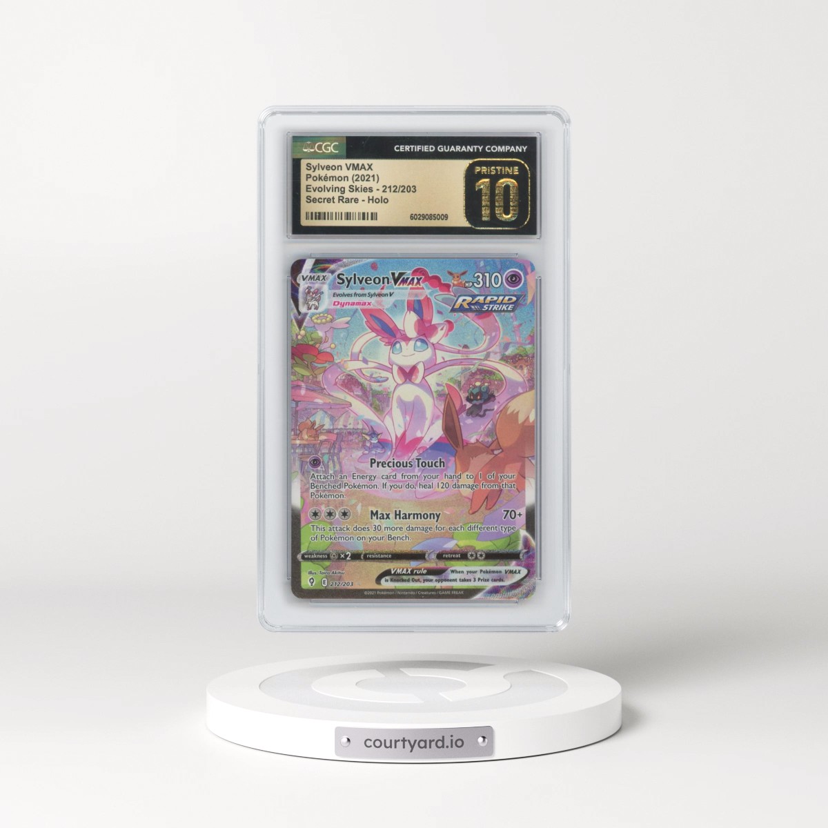 2021 Evolving Skies #212/203 Sylveon VMAX - Secret Rare Holo (CGC 10 PRISTINE) - Photo