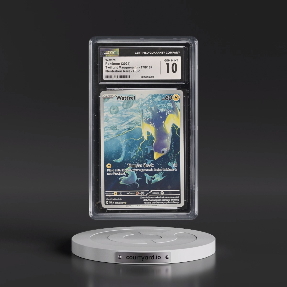 2024 Twilight Masquerade - TWM EN #178/167 Wattrel - Illustration Rare Holo (CGC 10 GEM MINT)