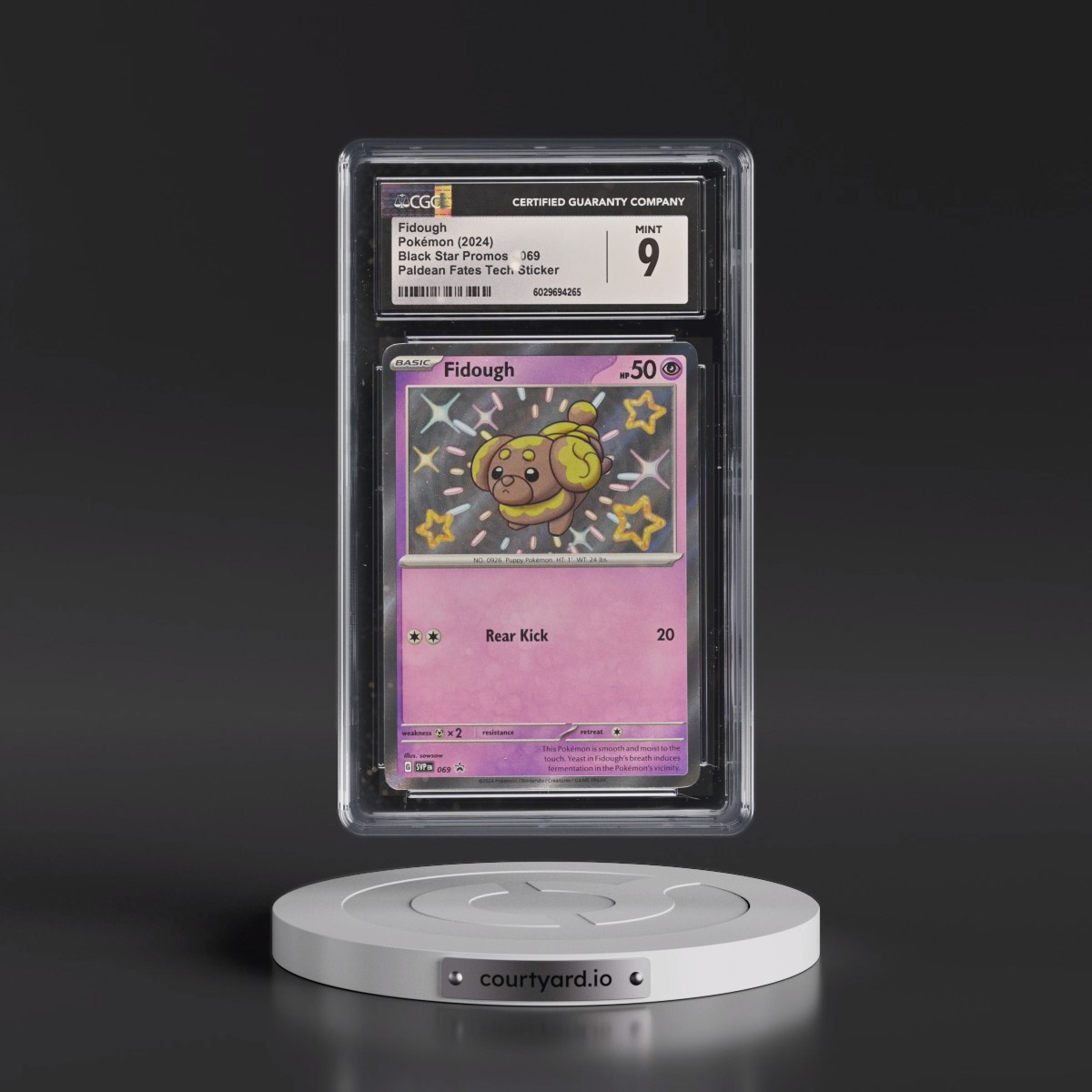 2023 Black Star Promos - Scarlet & Violet SVP EN #069 Fidough - Paldean Fates Tech Sticker Collection (CGC 9 MINT)