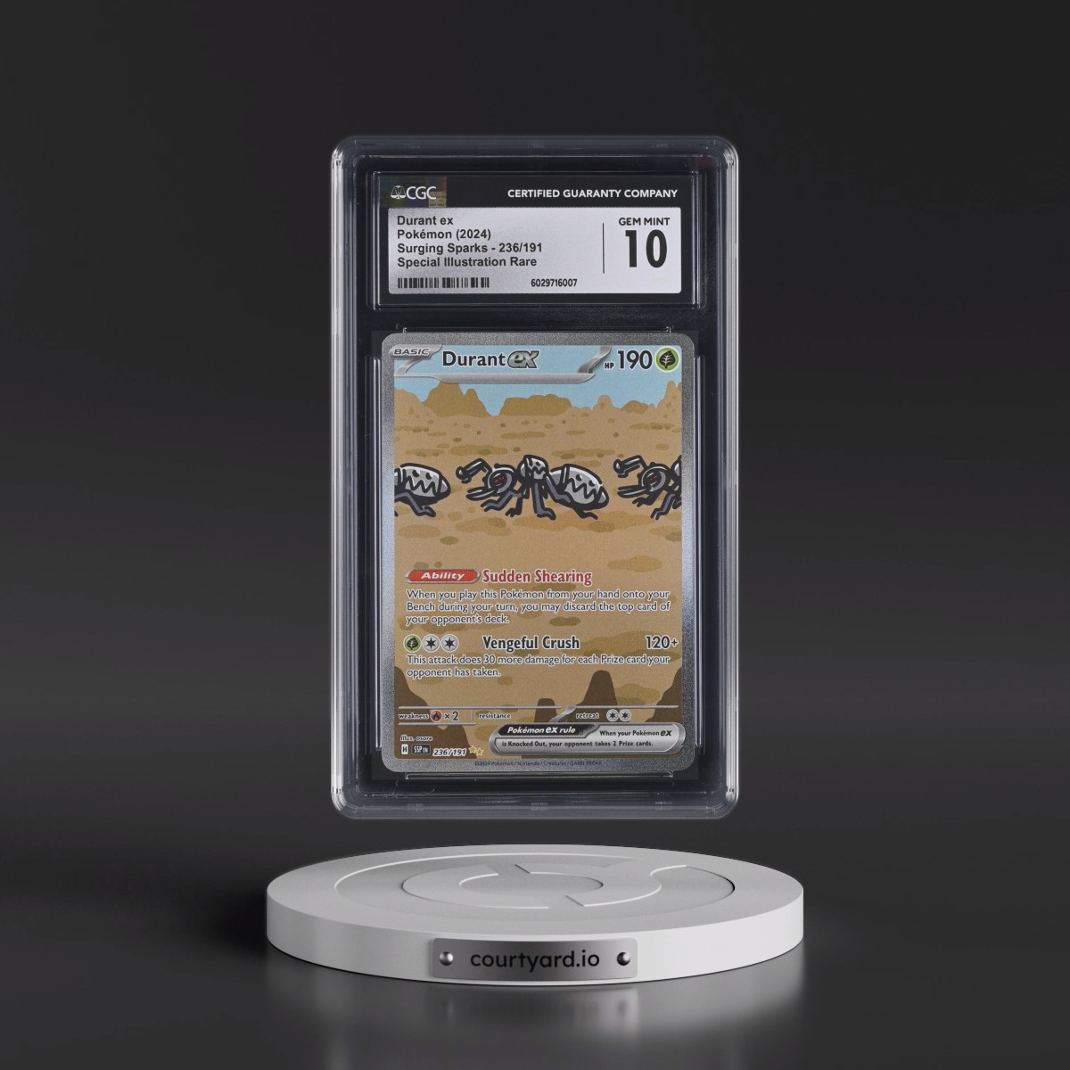 2024 Surging Sparks - SSP EN #236/191 Durant ex - Special Illustration Rare (Holo) (CGC 10 GEM MINT)