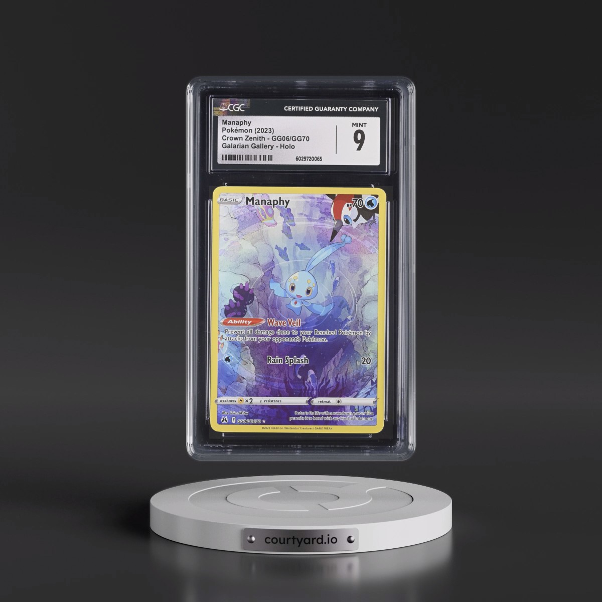 2023 Crown Zenith #GG06/GG70 Manaphy - Galarian Gallery Holo (CGC 9 MINT)