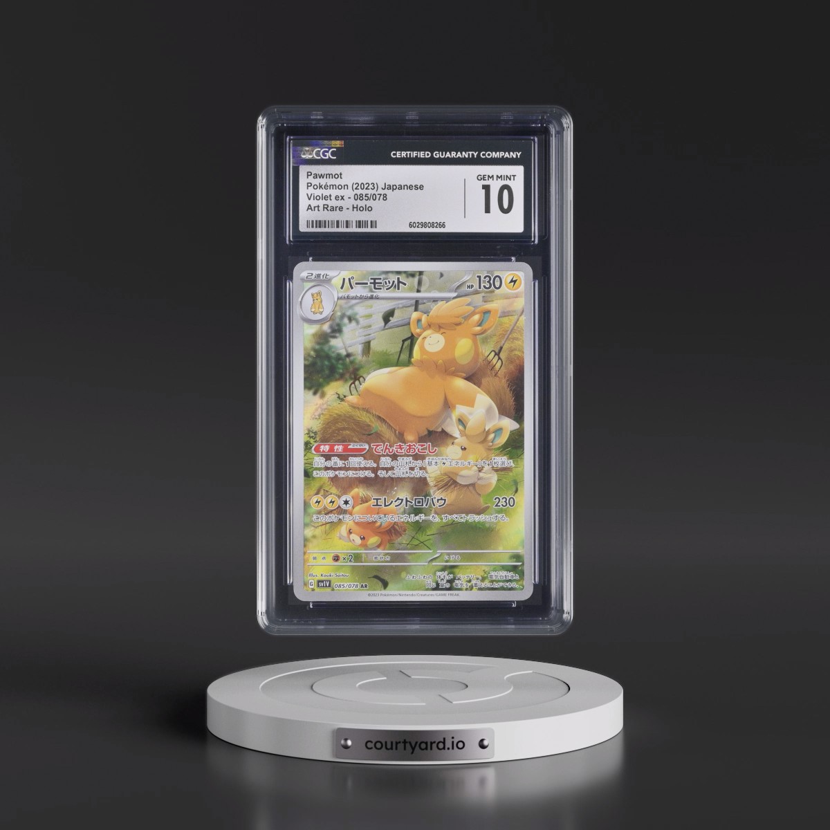 2023 Pokémon Sv1v-Violet EX #085 Pawmot - Art Rare (CGC 10 GEM MINT)