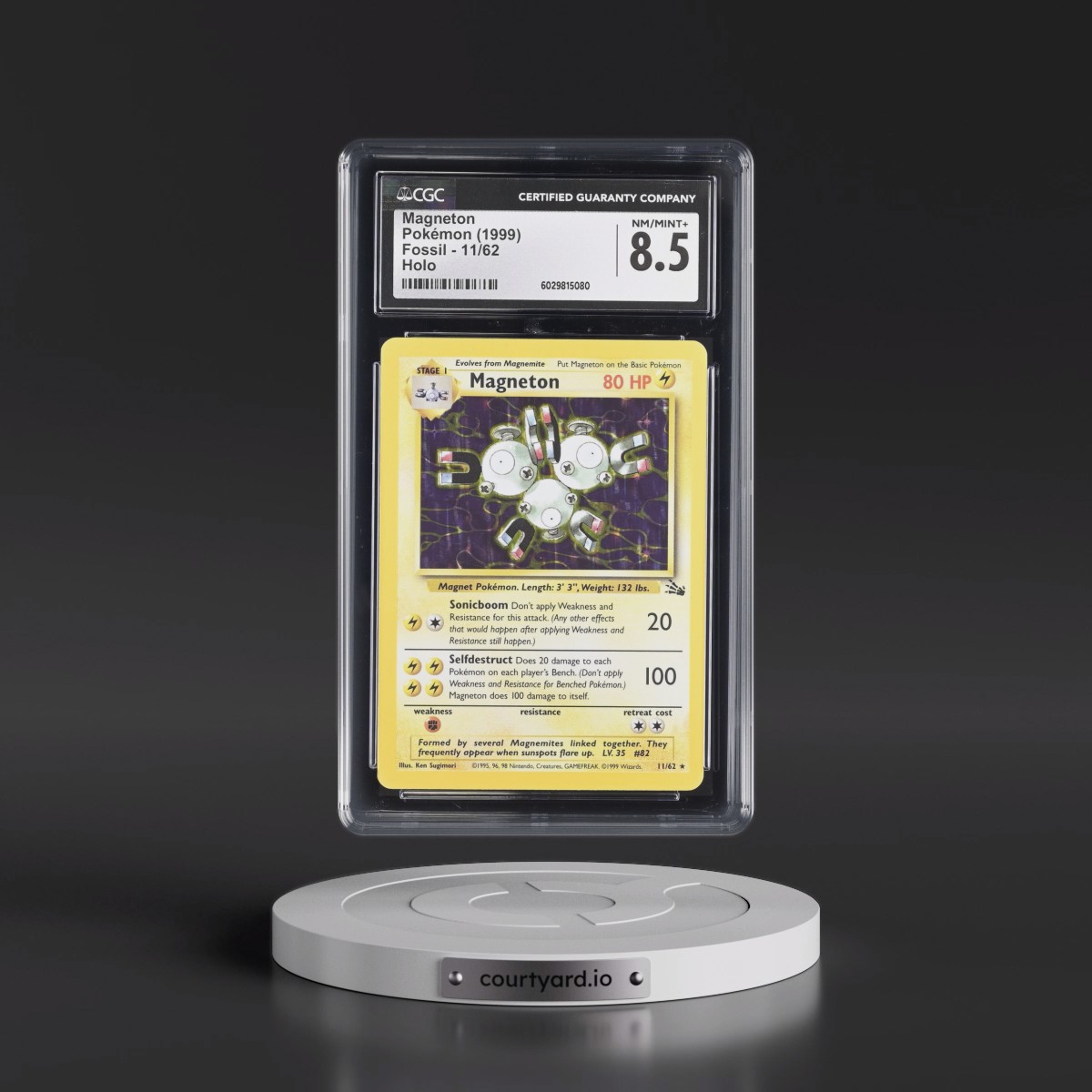 1999 Fossil #11/62 Magneton - Galaxy Star Holo (CGC 8.5 NM-MT+)