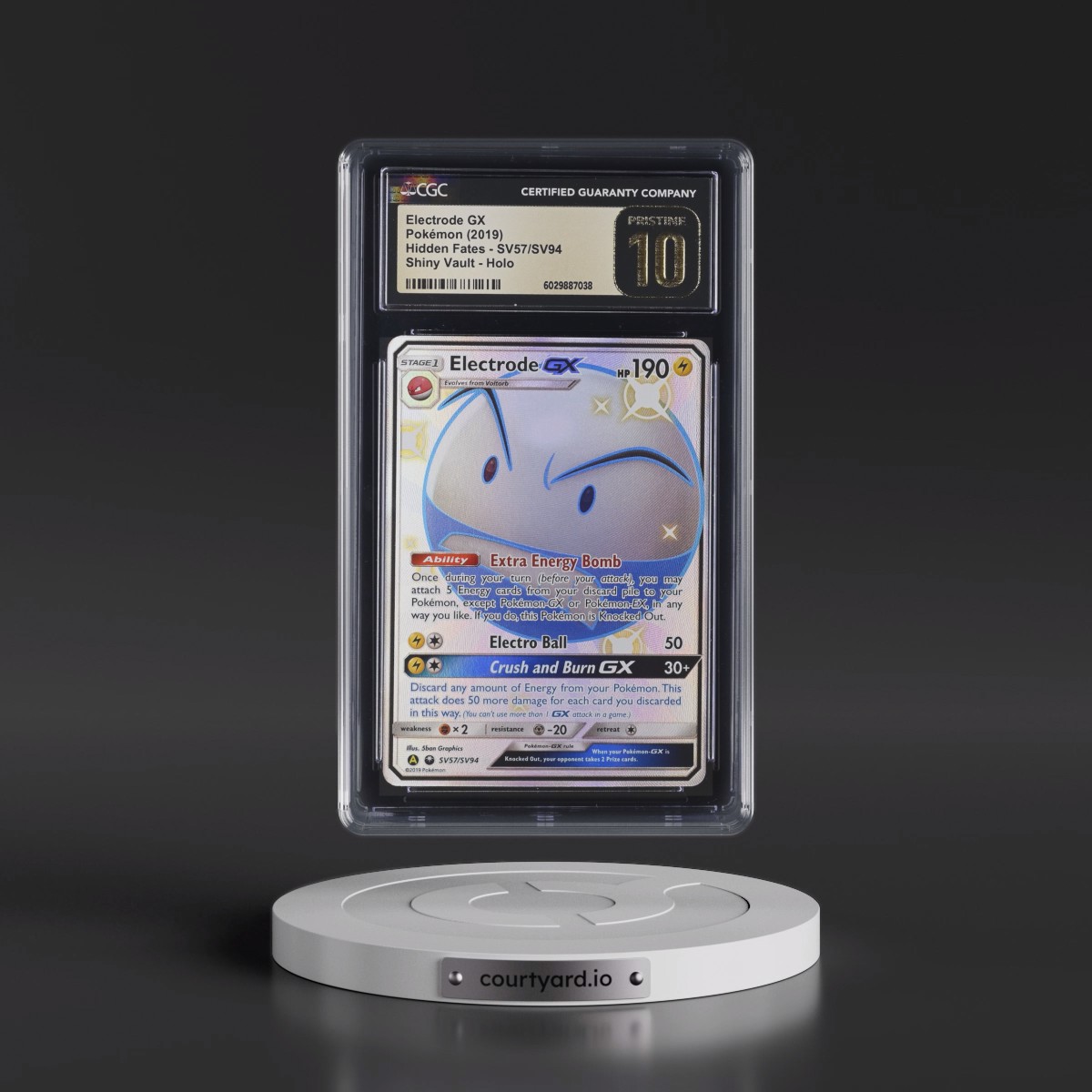 2019 Hidden Fates #SV57/SV94 Electrode GX - Shiny Vault Holo (CGC 10 PRISTINE)